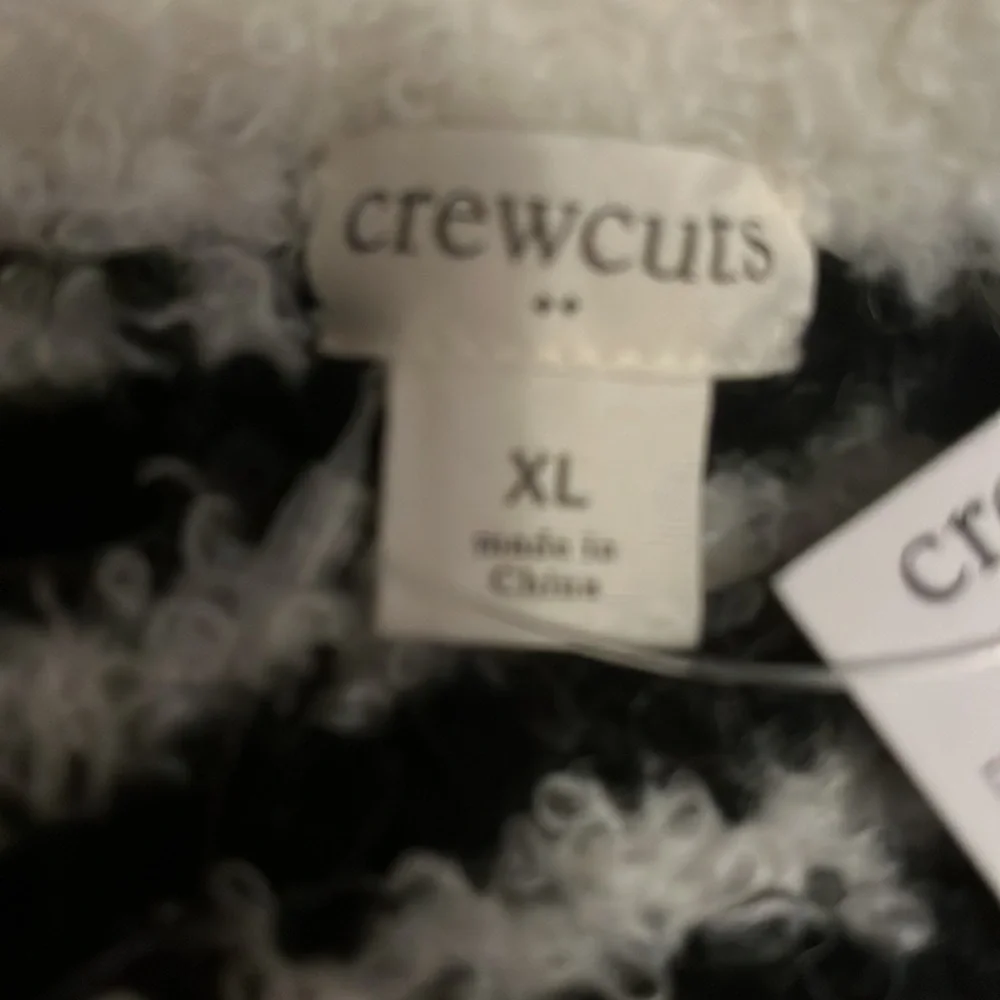 NWT XL CrewCuts Boucle Zebra sweater